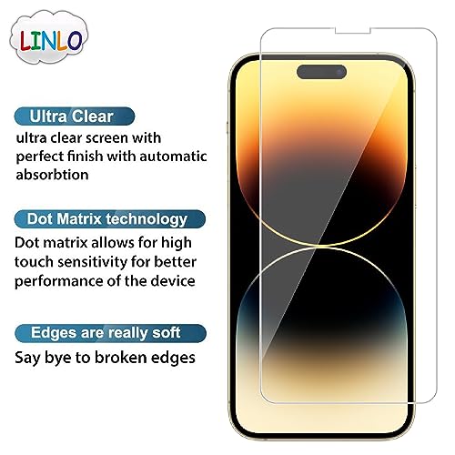 Image of Tempered Glass Screen Protector Compatible for Apple iPhone 14 Pro Max with Full Screen Coverage; Except Edges and Easy Installation Kit(Transparent), Pack of 1