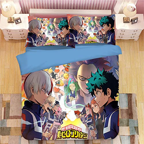 ACEFAST INC Hero Academia Bedding Set Twin Full Queen Anime Bed Set Deku Todoroki 3pcs 3D Bedding Sets Duvet Cover Pillow Case