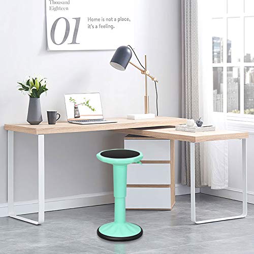 Image of HOMGX Adjustable Wobble Stool, Active Motion Wiggle Chair, Flexible Seating with Stable Anti Slip Base and Cushion for Classroom Home Office Kids & Adults, 16.5-24 Inch Height, Mint Green