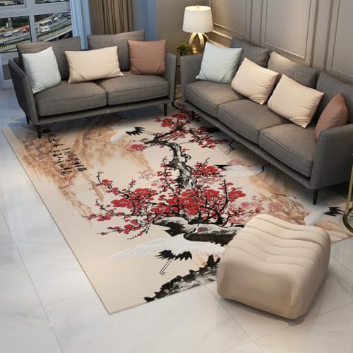 Carpette de zone grues traditionnelles tapis lavable 100x150