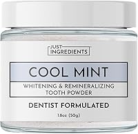 Just Ingredients Remineralizing Tooth Powder - Fluoride-Free Whitening, Vegan, Strengthens Enamel, Sensitive Teeth Support 1oz