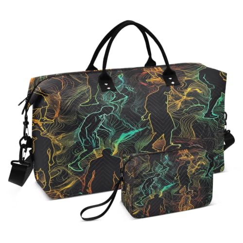 Sac de sport art esquisse avec trousse de toilette et grand compartiment