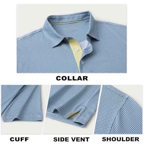 Image of M MAELREG Mens Golf Shirt Short Sleeve Dry Fit Print Moisture Wicking Performance Patterns Collared Polo Shirt