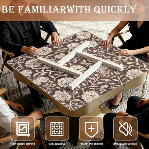 Tapete de Mahjong Vintage Floral Beige 33x33 pulgadas miniatura 2