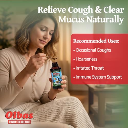 Image of Olbas Syrup Cough Pack of 1 (4 FL. OZ), Soothing Cough suppressant Herbal Honey Formula, Supports Healthy Lung & Bronchitis Relief, Natural Cough Syrup for Kids & Adults