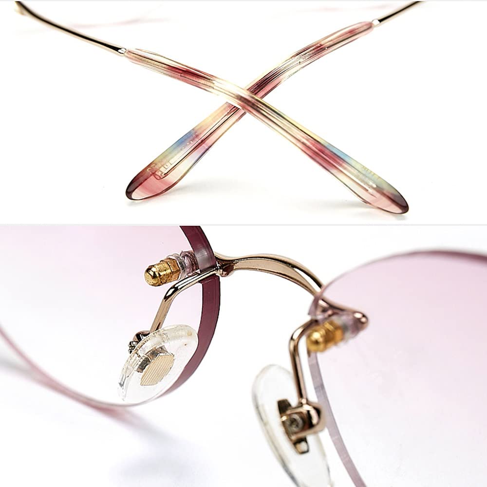 Gafas De Lectura Mujeres Gafas De Oval Sin Marco Gafas De Ordenador Multifocales Progresivas Lente De Multifocales +2.0/+2.5 (Size : +3.5Reading)