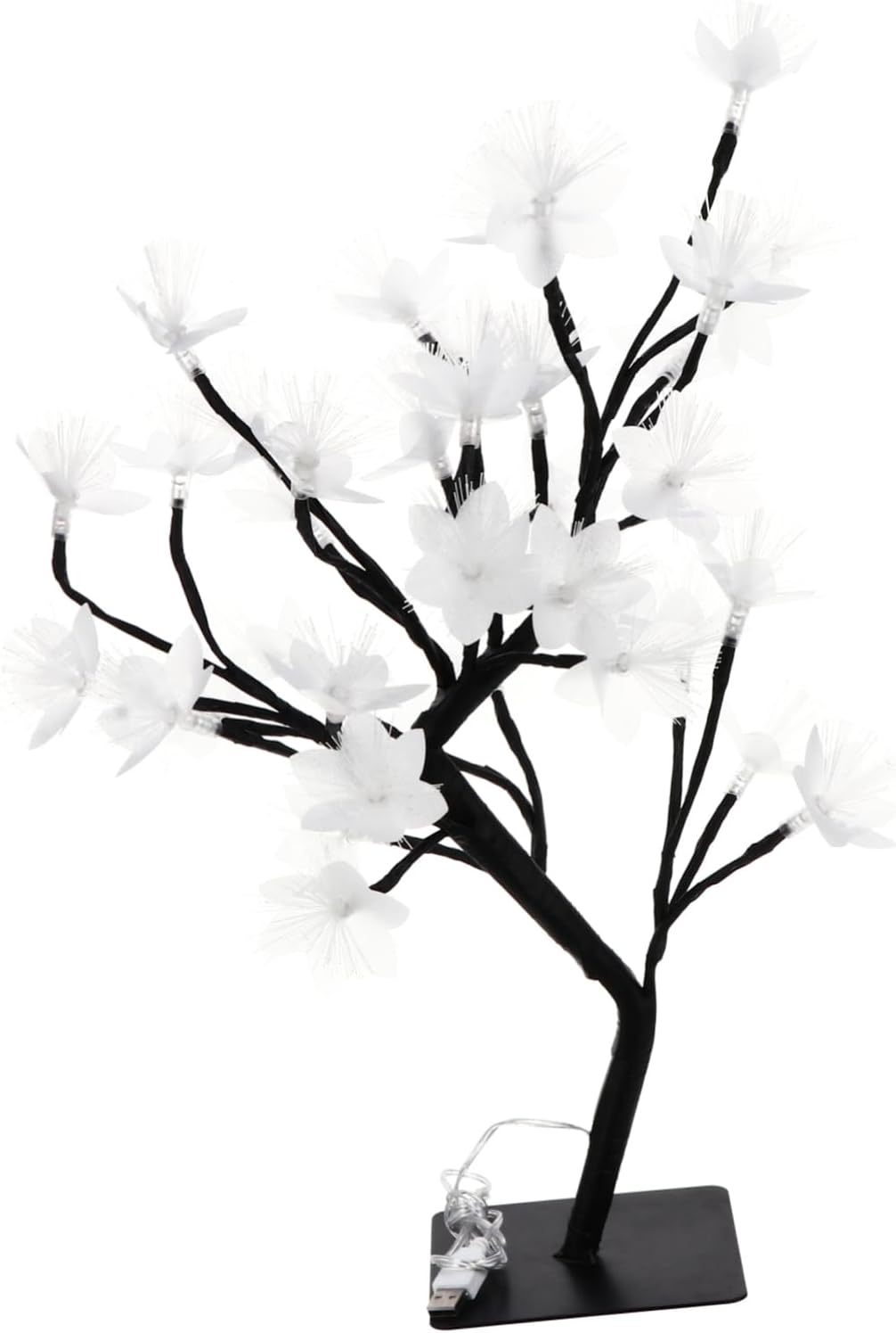 1pc Fiber Optic Flower Tree Light Led Tabletop Lamp Warm Night Light for Bedroom Wedding Decor