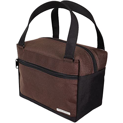 Insulated Zippered Lunch Bag, Lunch Pail (Brown) Home