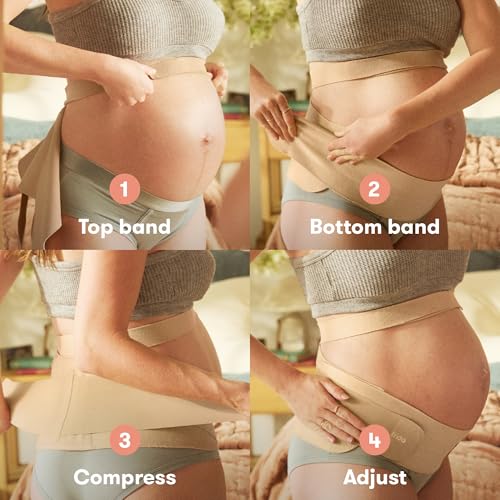 Frida Mom Dual Support Pregnancy Belly Band, Maternity Belly Band, Clay - image 3