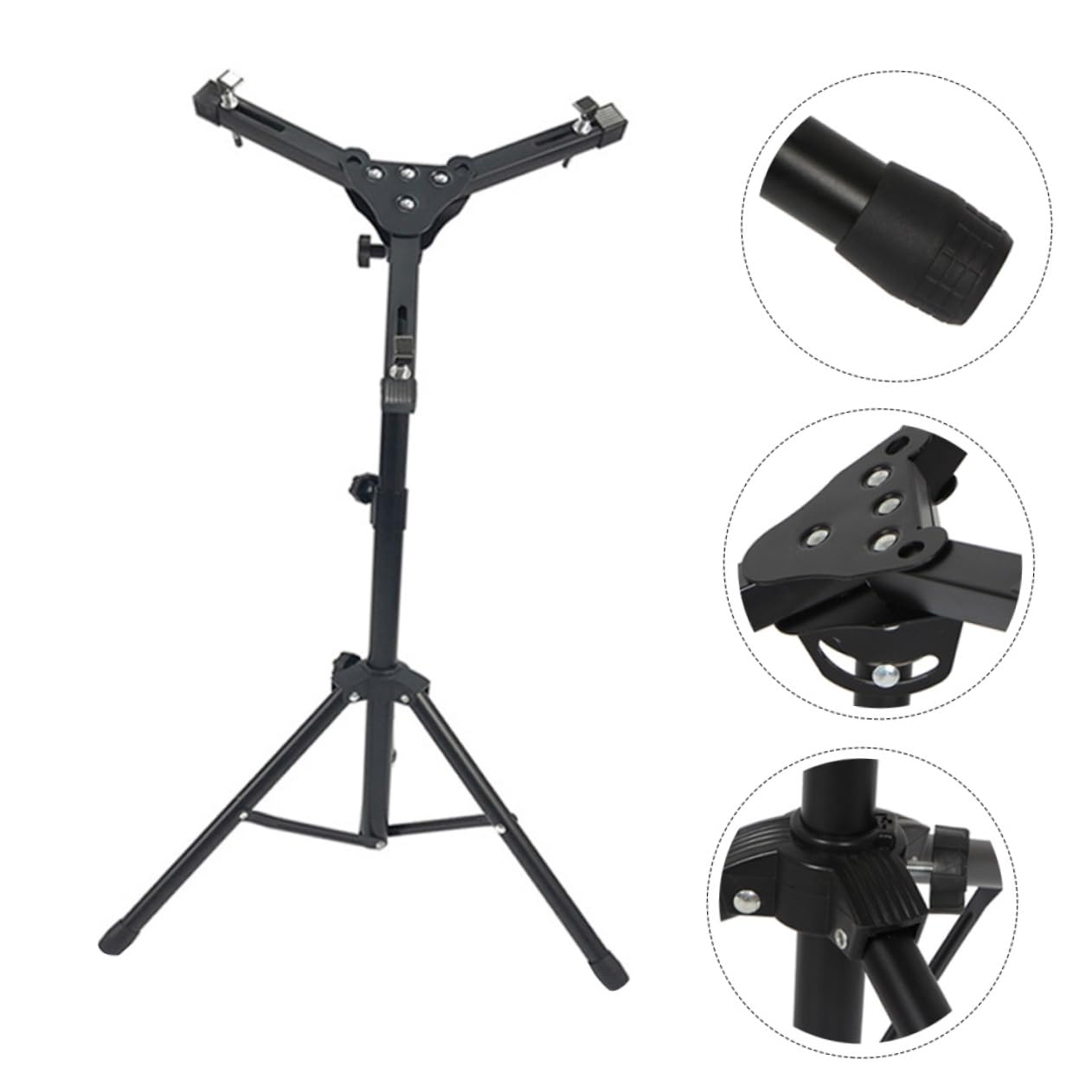 Supporto per Tamburo Muto Regolabile in Altezza Treppiede in Abs e Ferro, Supporto per Rullante e Pad di Pratica per Principianti, Scaffale per Batteria Silenziosa Adatto