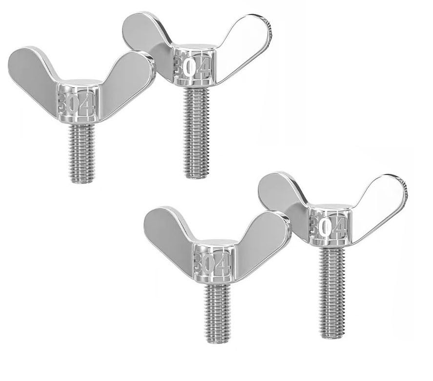 Vis à ailettes M5x30mm en acier inoxydable avec écrous papillon x4