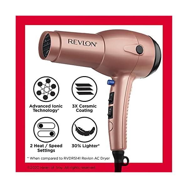 REVLON-1875W-Lightweight-Fast-Dry-Hair-Dryer Revlon Light & Fast Hair Dryer | 1875W Stunning Blowouts Easily and Comfortably
