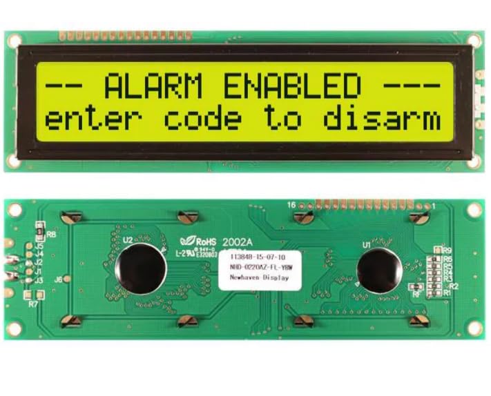 NHD-0220AZ-FL-YBW, LCD Character Display Modules & Accessories STN- Y/G Transfl 146.0 x 43.0