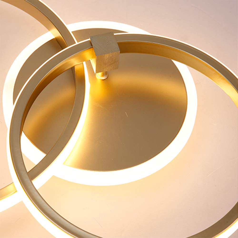Plafoniera LED Moderna Soggiorno Lampada Da Soffitto Dimmerabile Telecomando Anelli Design Interno Illuminazione Soffitto Sala Pranzo Camera Letto 6 Anello Lampada A Sospensione Metallo 108W,Bianca
