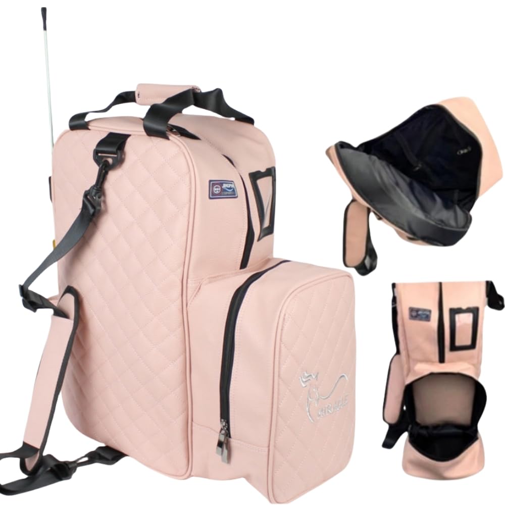 Reittasche für Jugendliche, Kinder, Reitstiefel und Helmtasche, Reithelm-Halterung, Aufbewahrungstasche für englische Reitsporte, Tragetasche (nur Tasche) (Rosa)