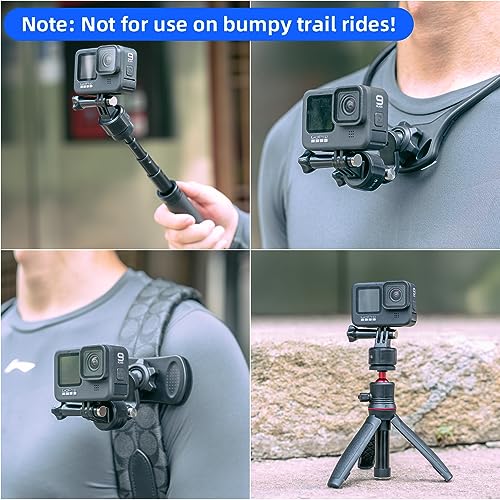 SUREWO Quick Release Base Mount Kit for GoPro,Magnetic Suction & Swivel Lock Adapter Compatible with GoPro Hero 13 12 11 10 9 8 7 6 5 Black,DJI Osmo Action 3/4/5,Crosstour/Campark/AkASO and More