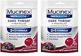 Mucinex Instasoothe Sore Throat Relief, Sore Throat Lozenges, Sore Throat Medicine with Hexylresorcinol, Cough Drops Alternative, 40 Elderberry & Wild Cherry Medicated Numbing Throat Drops (Pack of 2)