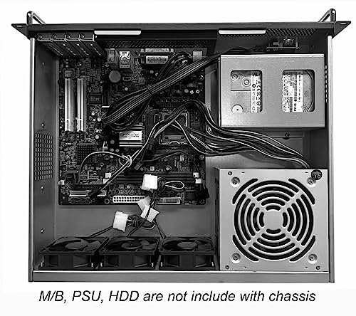 Image of RackChoice 2U Server Chassis Short Depth 14.17 inch Front I /O with 2 x 3.5 inch (int.) mATX M /B,Support ATX PSU with Either top or Side Cooling