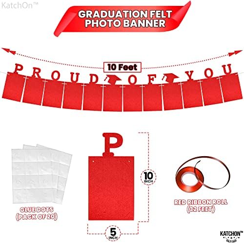 KatchOn, Felt Red Proud of You Graduation Ph Feet | Personalized Banner Holds 12 Pictures | Class of 2026 Decorations | Graduation Decorations 2026 | Proud Of You Banner