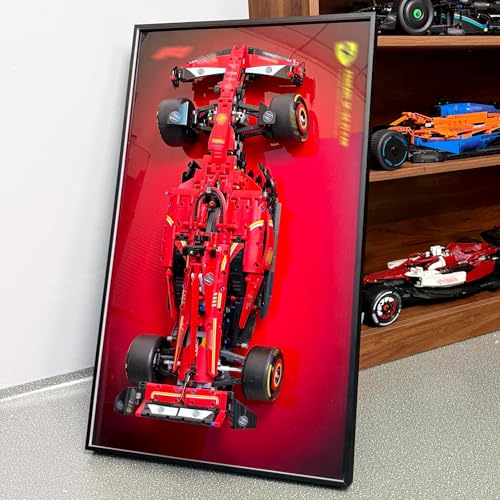 WETCEAOM Cadre Compatible avec Technic Ferrari SF-24 F1 Voiture 42207, Tableau Mural Compatible avec F1 Les Amateurs,Wall Display Frame for Adult Collectibles...