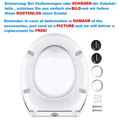 Toilettendeckel Qisiewell WC-Sitz in milchweiß, vergilbungsfrei