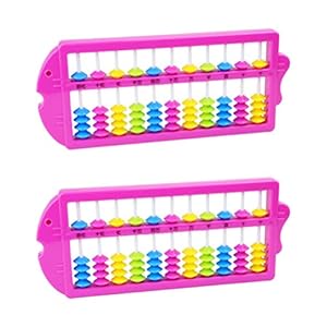 TOYANDONA 2 kleurrijke abacus-parels, 5 klassieke kunststof kralen, telgereedschap, draagbaar, wiskundige berekening…