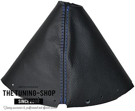 Miniatura 3 de The Tuning-Shop Ltd Para Nissan 370Z Z34 2009-2016 Manual Shift Boot Cuero Negro Con Costuras Azules