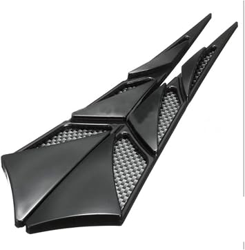 TUFFS 2pcs Black Cars Auto Vehicle Tuning Air Flow Intake Scoop Bonnet Vent Cover Hood Trim Decoration Exterior
