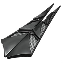 TUFFS 2pcs Black Cars Auto Vehicle Tuning Air Flow Intake Scoop Bonnet Vent Cover Hood Trim Decoration Exterior