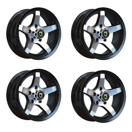 14x5.5 5x4.5 Black Machine Faced Trailer Wheel 5 Lug 4.5 Center Trailer Rim(SET of 4)