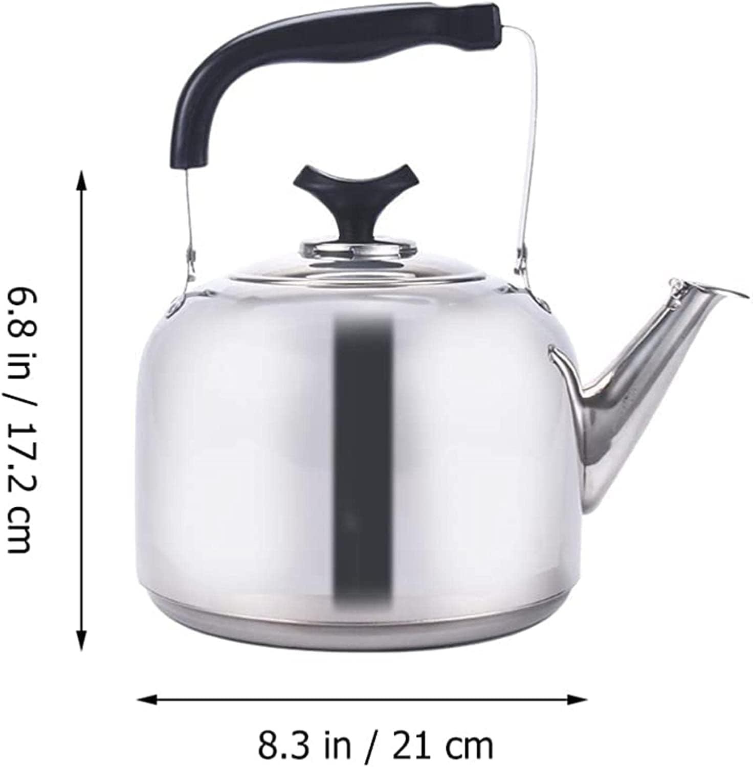 Czajnik z Gwizdkiem Gwizdający Czajnik Ze Stali Nierdzewnej Czajniczek Z Ergonomicznym Uchwytem Kuchenka Gazowa Czajnik Dzbanek Do Herbaty Gwizdanie Czajnik Czajnik Kuchenek(5L)