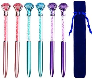 6 pcs Diamond Crystal Ballpoint Pen, Big Gem Ballpoint-pen, Diamond Ballpoint Pen, Rotating Ballpoint Pen, Beautiful Crystal Ballpoint Pen, Cute Crystal Ball Pen for School Office