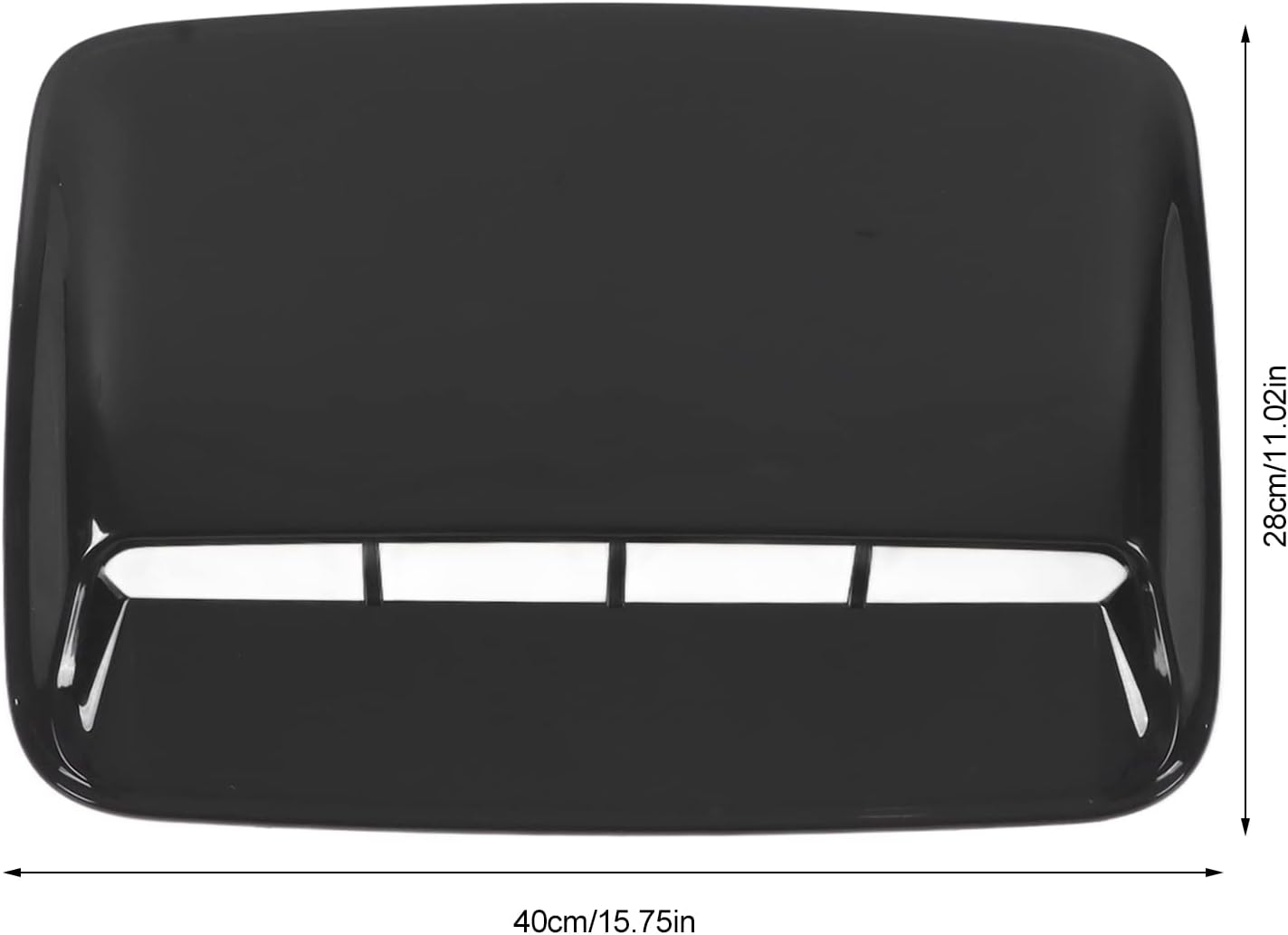 Tefola Engine Hood Air Outlet Vent Moulding Cover Trim, Hood Scoop Body Kit Glossy Black Bonnet Cover Universal for Car Modification