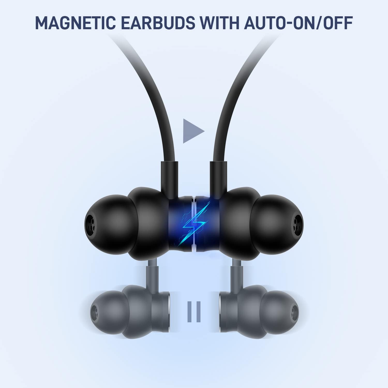 Magnetic earbuds with auto on/off feature