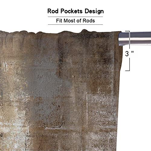 Mcalk Brown Kitchen Curtains Tiers And Valances Set 3 Piece For Windows Grey Kitchen Window Curtains Set,Modern Abstract Art Valances For Living Room(36" Tiers Set) #TOP4