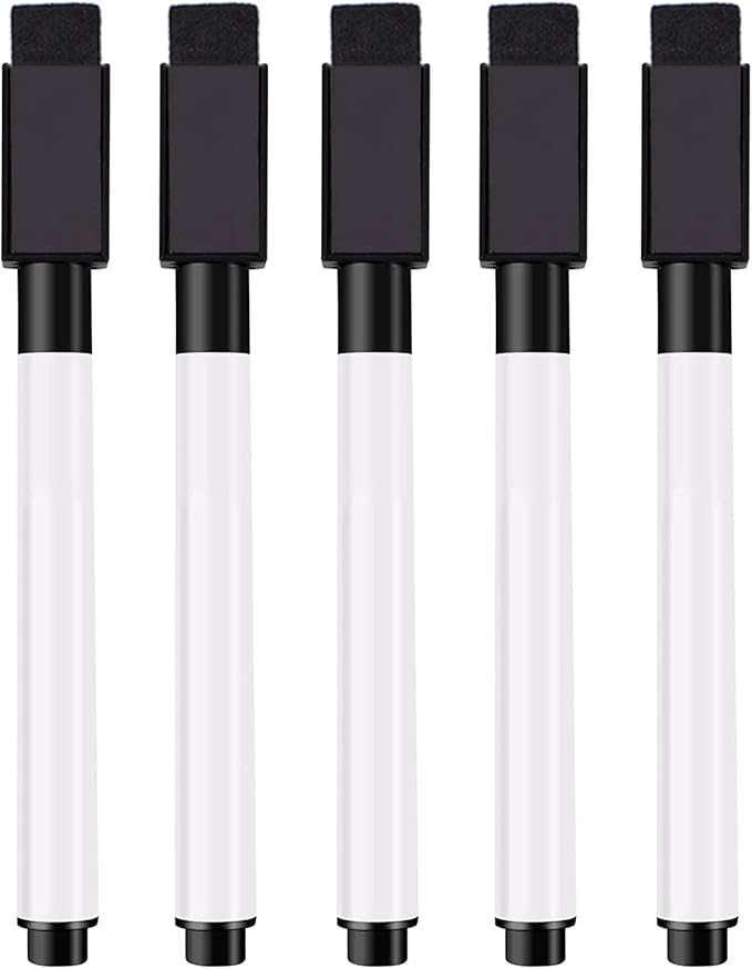 CAIXIANGYU 2er Set Magnetische Stifthalter Mit Whiteboard Schwämmen - Schwarz