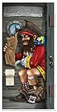 Pirate Captain Restroom Door Cover Party Accessory (1 count) (1/Pkg)