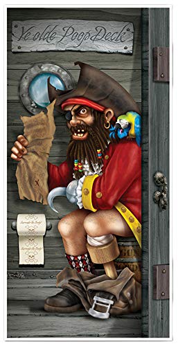 Pirate Captain Restroom Door Cover Party Accessory (1 count) (1/Pkg)