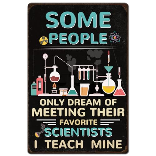 Hobbspring 1pc Vintage Metal Tin Sign 30x20cm Retro Science Lab Sign Some People Only Dream Of Meeting Plaque Poster for Classroom Home Office Bar Cafe Garden Wall Decorations