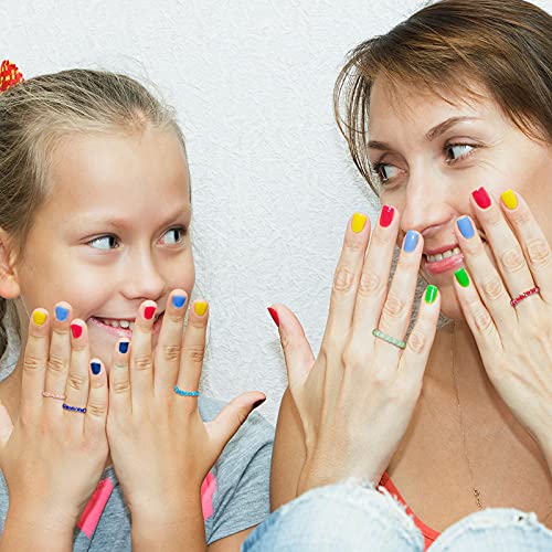 Hicarer 15 Pieces Beaded Elastic Ring Bohemian Beaded Ring Simple Crystal Ring Vintage Handmade Elastic Ring For Women Friendship #TOP6