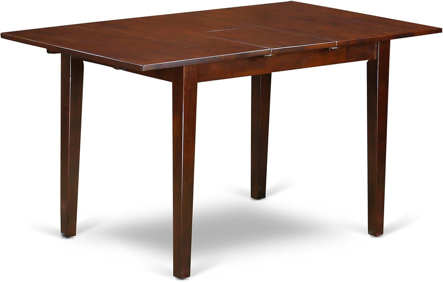 HomeStock 7 Piece Dining Table Set Consist of a Rectangle Dining Room Table with Leaf and 6 Wooden Seat Chairs, 32x60 Inch, Mahogany