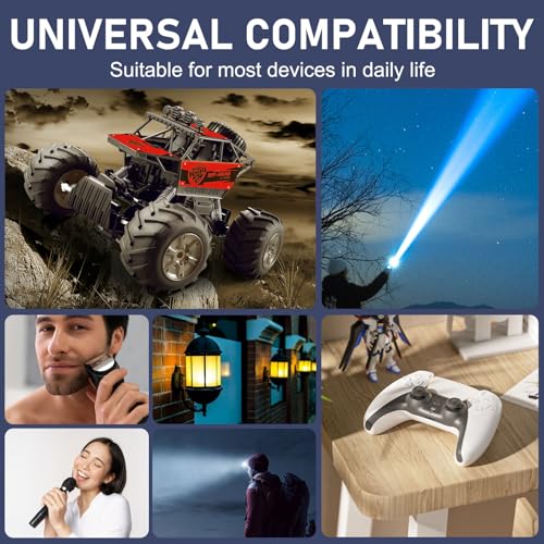 QOJH 3.7v Lithium ion Battery 18650 Rechargeable Flashlight Battery Real Capacity 1800mAh 2Pack for Headlamp, Solar Lights, Remote Controls, Mini Fans Button Top (Blue)