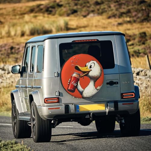 Image of Cute Duck Spare Tire Cover Universal Wheel Tire Cover Funny Cartoon Duck Tire Protectors for Travel Trailer Rv SUV Truck Camper and Many Vehicle 16 Inch