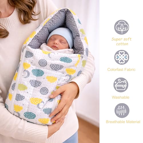 Image of Fareto Combo of Baby Bed with Net | Carry Bag | 4 Pcs Bedding Set (0-6 Months, Baby Size, Cotton) (Grey Sprial)