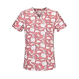 Kasakkasaks Altenpflege Damen V-Neck Kurzarm Schlupfhemd Berufskleidung Krankenpfleger Uniformen Arbeitskleidung Pflege Damen Bunt Kasack Schlupfjacke Kittel Damen Berufskleidung Arbeitskleidung