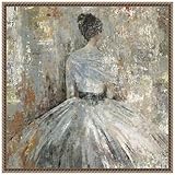 Amanti Art Framed Canvas Wall Art 22x22 In Waiting (Woman in Dress) by Aimee Wilson, Framed Wall Art Canvas, Abstract Artwork, Traditional Decor, Medium Poster Painting for Living Room, Bedroom,