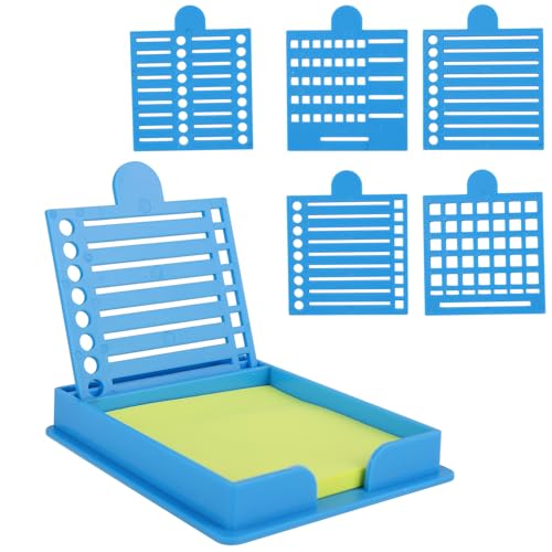 Portanotas Adhesivas con Cinco Plantillas Diferentes, Plantillas Dibujo Líneas Soporte para Notas Adhesivas de 7,62 x 7,62 cm para Oficina Escuela Organizador de Escritorio (Azul) Portanotas Adhesivas con Cinco Plantillas Diferentes, Plantillas Dibujo Líneas Soporte para Notas Adhesivas de 7,62 x 7,62 cm para Oficina Escuela Organizador de Escritorio (Azul)