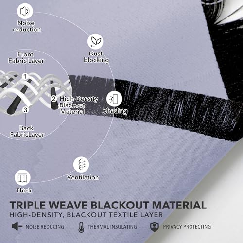 image for Deconovo Back Tab and Rod Pocket Blackout Curtains for Living Room The
