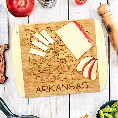 Image of Totally Bamboo A Slice of Life Arkansas Engraved Map Cutting Board