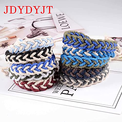 Pulsera ajustable de cuerda de cáñamo tejida hecha a mano miniatura 2